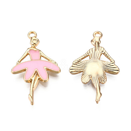 Light Gold Plated Alloy Pendants ENAM-T009-18C-1