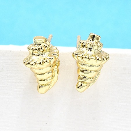 Brass Stud Earrings EJEW-H157-01G-02-1