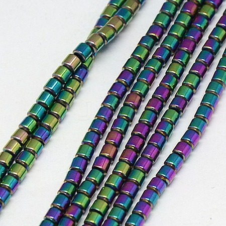 Electroplate Non-magnetic Synthetic Hematite Beads Strands G-J163-3x3mm-07-1