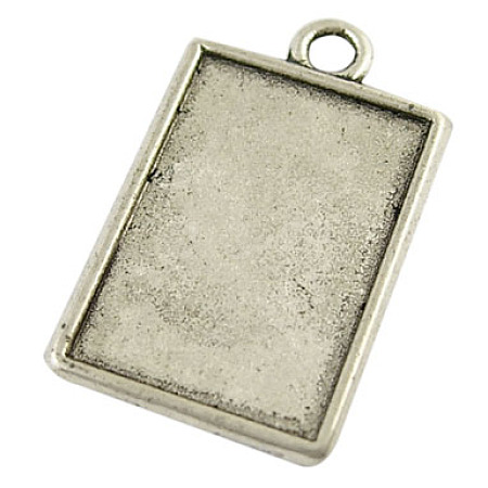 Tibetan Style Rectangle Pendant Cabochon Settings X-LF1598Y-1