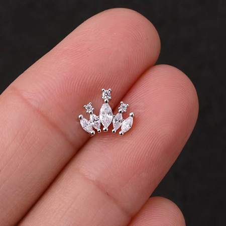 304 Stainless Steel Cubic Zirconia Cartilage Earrings WGBE79F-03-1