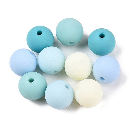 Rubberized Style Imitated Silicone Acrylic Beads MACR-T048-01C-12-1