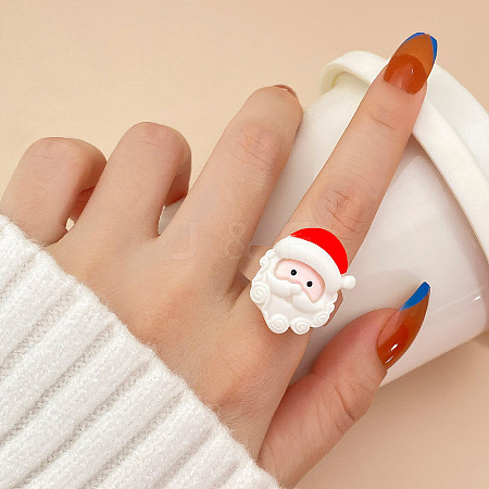 Christmas Cartoon Resin Finger Rings WG579E9-06-1