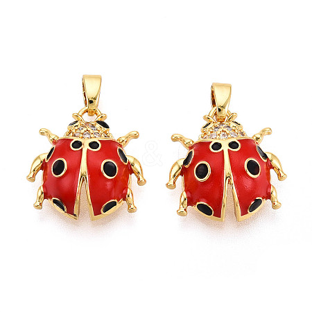 Brass Micro Pave Cubic Zirconia Pendants KK-N257-58G-1