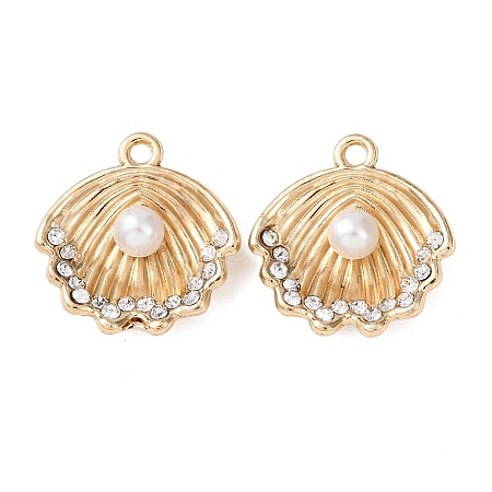 Alloy with Rhinestone and ABS Plastic Imitation Pearl Pendants FIND-Z111-04G-1
