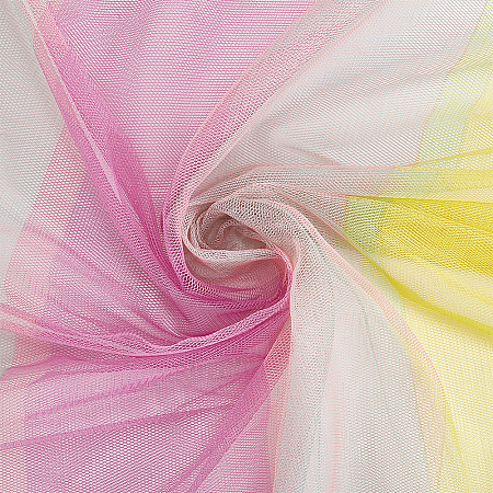 Rainbow Color Gradient Polyester Mesh Fabric DIY-WH0453-84-1