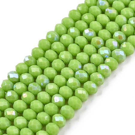 Electroplate Opaque Solid Color Glass Beads Strands EGLA-A044-P2mm-L30-1