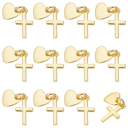 12PCS Brass Pendants KK-BC0014-40G-1