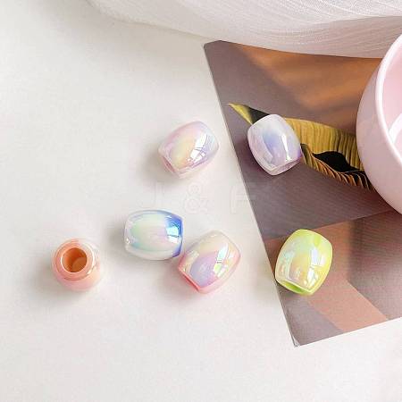 UV Plating Rainbow Iridescent Acrylic Beads PACR-I003-03-1