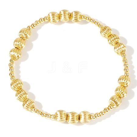 Bohemia Brass Round Beaded Stretch Bracelets TK0566-8-1