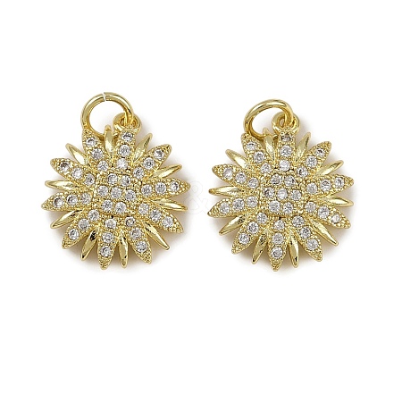 Brass Micro Pave Cubic Zirconia Pendants KK-I358-063G-G-1
