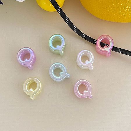 UV Plating Acrylic Alphabet Beads OACR-N163-42Q-1
