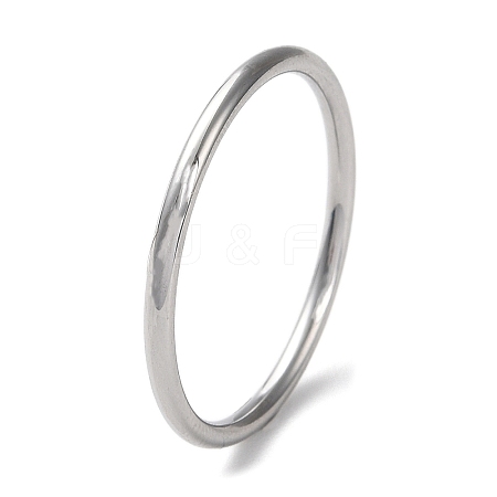 Non-Tarnish 304 Stainless Steel Simple Plain Band Finger Ring for Women Men RJEW-F152-01H-P-1