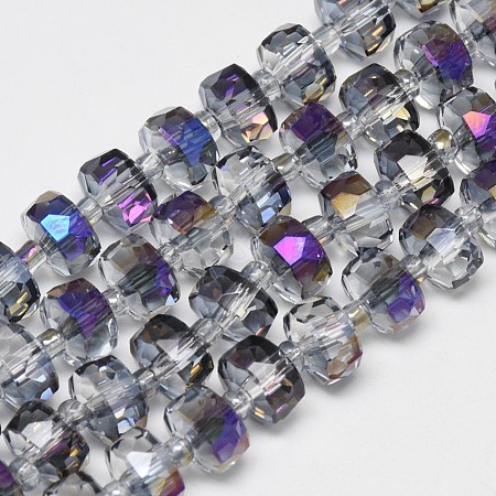 Electroplate Glass Beads Strands EGLA-Q083-8mm-D07-1