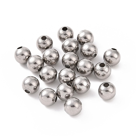 Non-Tarnish 304 Stainless Steel Round Beads STAS-F285-01P-1