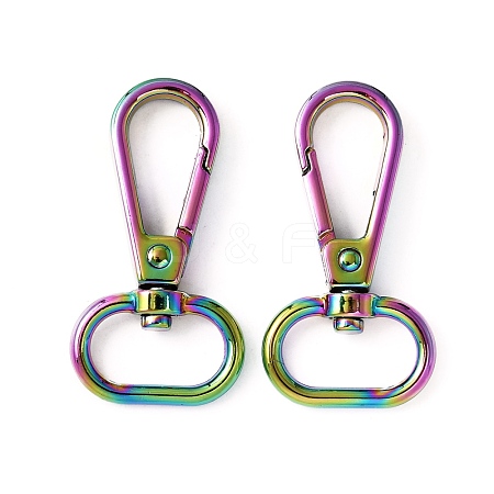 Rainbow Color Alloy Swivel Clasps FIND-WH0116-18M-1