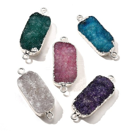 Natural Dyed Quartz Crystal Links Connector Charms G-K189-02S-1