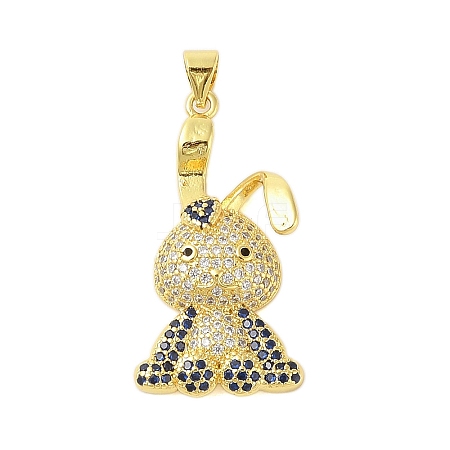 Rack Plating Brass Micro Pave Cubic Zirconia Pendants KK-S380-38C-G-1