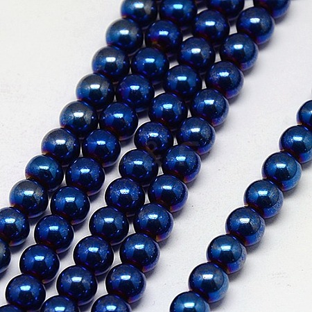 Electroplate Non-magnetic Synthetic Hematite Beads Strands G-J169A-4mm-03-1