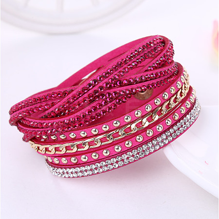 6-row Velvet Multi-strand Bracelets for Women WG11742-08-1