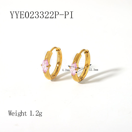 Elegant 304 Stainless Steel Hoop Earrings LS-QA3505-2-1