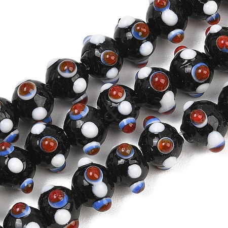Handmade Bumpy Lampwork Beads Strands LA-CBA05D6-01-12-1