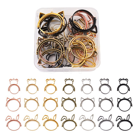 Alloy Open Back Bezel Pendants(Rotatable) PALLOY-TA0001-01-1