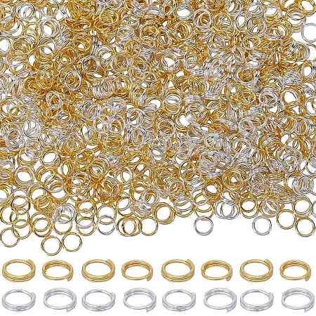 SUNNYCLUE 1000Pcs 2 Colors Brass Split Rings KK-SC0004-67-1