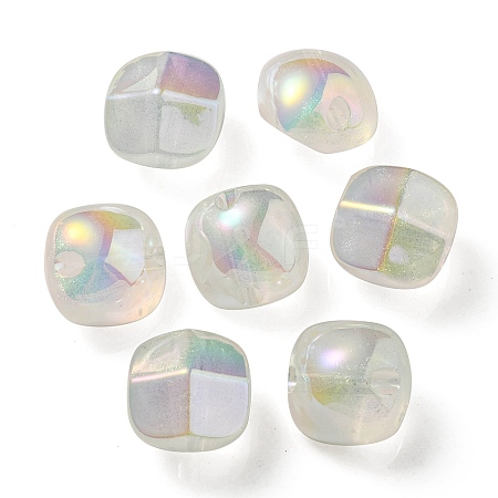 UV Plating Luminous Transparent Acrylic Beads OACR-P010-01B-1