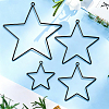 5 Styles Iron Star Ring for DIY Woven Net/Web with Feather IFIN-GF0001-67A-4