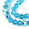 AB Color Plated Transparent Glass Beads Strands GLAA-G127-01-02N-4