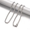 304 Stainless Steel Rope Chain Necklaces NJEW-F195-05G-P-2