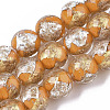 Handmade Gold Sand Lampwork Bead Strands X1-FOIL-T003-01F-1