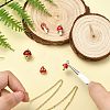 5Pcs 5 Styles Brass Enamel Charms KK-CJ0003-93-5