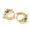 Heart Brass Pave Cubic Zirconia Huggie Hoop Earrings KK-D259-13A-G-2