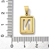 304 Stainless Steel Alphabet Pendants STAS-S152-01G-N-3