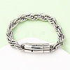 304 Stainless Steel Rope Chain Bracelets for Men Women BJEW-C124-03B-P-2