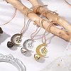 3Pcs 3 Colors Alloy Moon with Star Pendant Decoration HJEW-JM02415-2