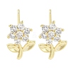 Brass Micro Pave Clear Cubic Zirconia Stud Earrings for Women EJEW-S217-E02-1