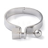 Non-Tarnish Round Ball 304 Stainless Steel Hinged Bangles BJEW-G700-06P-2