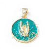 Rack Plating Brass Enamel Pendants KK-B065-03G-2