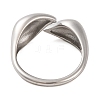 Non-Tarnish 304 Stainless Steel Leaf Open Cuff Rings for Women RJEW-G319-02P-3