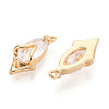 Brass Pave Cubic Zirconia Charms KK-N275-14A-G-2