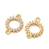 Brass Micro Pave Clear Cubic Zirconia Connector Charms KK-Z136-67G-2