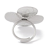 Flower 304 Stainless Steel Adjustable Rings for Women RJEW-C099-05P-3