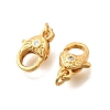 Brass Micro Pave Clear Cubic Zirconia Lobster Claw Clasps KK-G600-25G-04-2