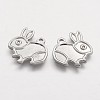 201 Stainless Steel Bunny Pendant Enamel Settings STAS-F041-11-1