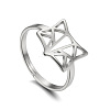 Hollow 304 Stainless Steel Finger Rings WGF195D-01-1