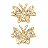 Brass Pave Cubic Zirconia Connector Charms KK-L251-15G-1