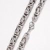 Non-Tarnish 201 Stainless Steel Byzantine Chain Necklaces X-NJEW-K062-01P-6mm-2